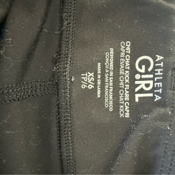 Athleta Girls Chit Chat Kick Flare Capri Wide Leg pants, XS/6, gray & black - Picture 5 of 5